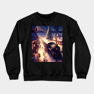 Christmas train station Crewneck Sweatshirt